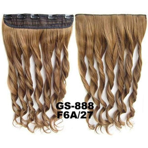 Planet Gates GS888 Color F6A-27 / 24inches 5 Clips In on Synthetic Hair Extensions Wavy Lady wig Hair Hairpiece ponytail 87 colors available,130g,60cm 1pc