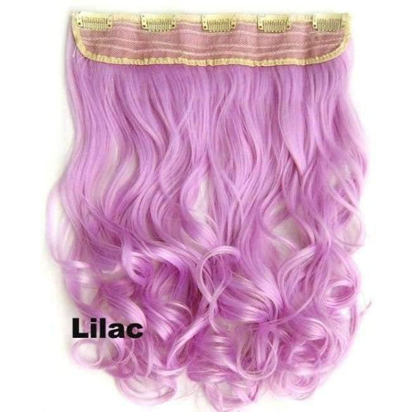 Planet Gates GS888 Color Lilac / 24inches 5 Clips In on Synthetic Hair Extensions Wavy Lady wig Hair Hairpiece ponytail 87 colors available,130g,60cm 1pc
