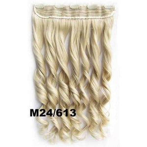 Planet Gates GS888 Color M24-613 / 24inches 5 Clips In on Synthetic Hair Extensions Wavy Lady wig Hair Hairpiece ponytail 87 colors available,130g,60cm 1pc