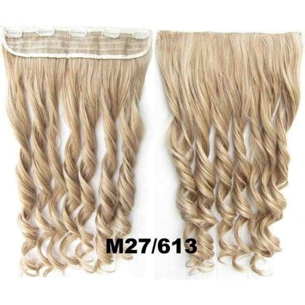 Planet Gates GS888 Color M27-613 / 24inches 5 Clips In on Synthetic Hair Extensions Wavy Lady wig Hair Hairpiece ponytail 87 colors available,130g,60cm 1pc