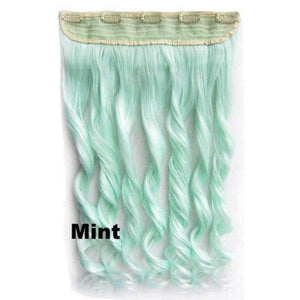 Planet Gates GS888 Color Mint / 24inches 5 Clips In on Synthetic Hair Extensions Wavy Lady wig Hair Hairpiece ponytail 87 colors available,130g,60cm 1pc
