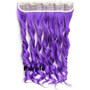 Planet Gates GS888 Color Purple / 24inches 5 Clips In on Synthetic Hair Extensions Wavy Lady wig Hair Hairpiece ponytail 87 colors available,130g,60cm 1pc