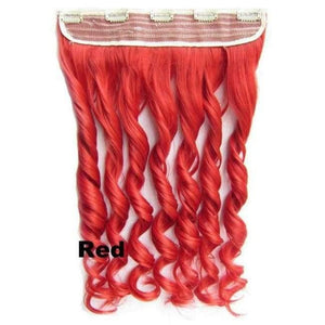 Planet Gates GS888 Color Red / 24inches 5 Clips In on Synthetic Hair Extensions Wavy Lady wig Hair Hairpiece ponytail 87 colors available,130g,60cm 1pc