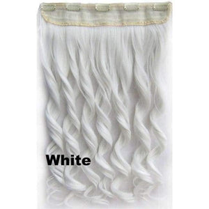 Planet Gates GS888 Color White / 24inches 5 Clips In on Synthetic Hair Extensions Wavy Lady wig Hair Hairpiece ponytail 87 colors available,130g,60cm 1pc