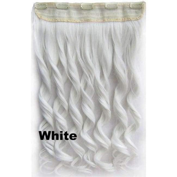 Planet Gates GS888 Color White / 24inches 5 Clips In on Synthetic Hair Extensions Wavy Lady wig Hair Hairpiece ponytail 87 colors available,130g,60cm 1pc