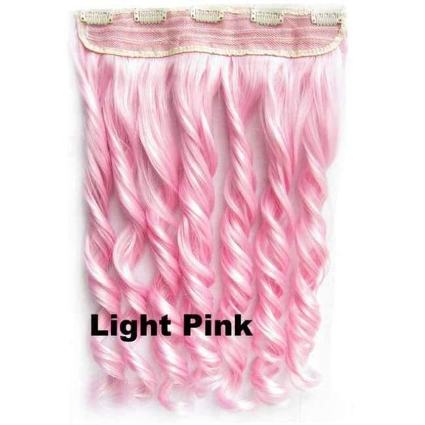 Planet Gates GS888 Light Pink / 24inches 5 Clips In on Synthetic Hair Extensions Wavy Lady wig Hair Hairpiece ponytail 87 colors available,130g,60cm 1pc