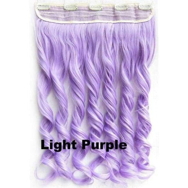 Planet Gates GS888 Light Purple / 24inches 5 Clips In on Synthetic Hair Extensions Wavy Lady wig Hair Hairpiece ponytail 87 colors available,130g,60cm 1pc
