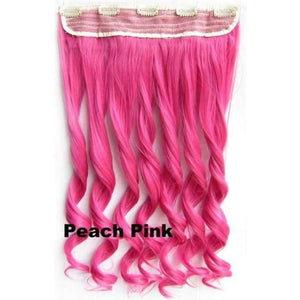 Planet Gates GS888 Peach Pink / 24inches 5 Clips In on Synthetic Hair Extensions Wavy Lady wig Hair Hairpiece ponytail 87 colors available,130g,60cm 1pc