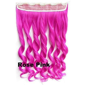 Planet Gates GS888 Rose Pink / 24inches 5 Clips In on Synthetic Hair Extensions Wavy Lady wig Hair Hairpiece ponytail 87 colors available,130g,60cm 1pc