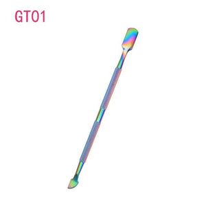 Planet Gates GT01 1pcs Double-ended Stainless Steel Cuticle Pusher Dead Skin Push Remover For Pedicure Manicure Nail Art Cleaner Care Tool