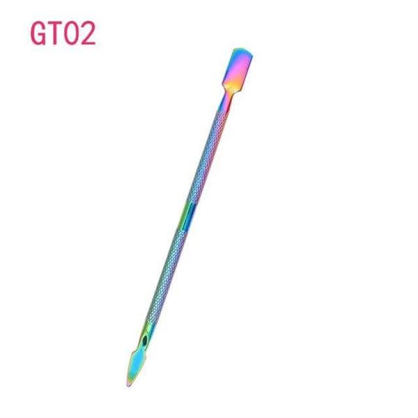 Planet Gates GT02 1pcs Double-ended Stainless Steel Cuticle Pusher Dead Skin Push Remover For Pedicure Manicure Nail Art Cleaner Care Tool