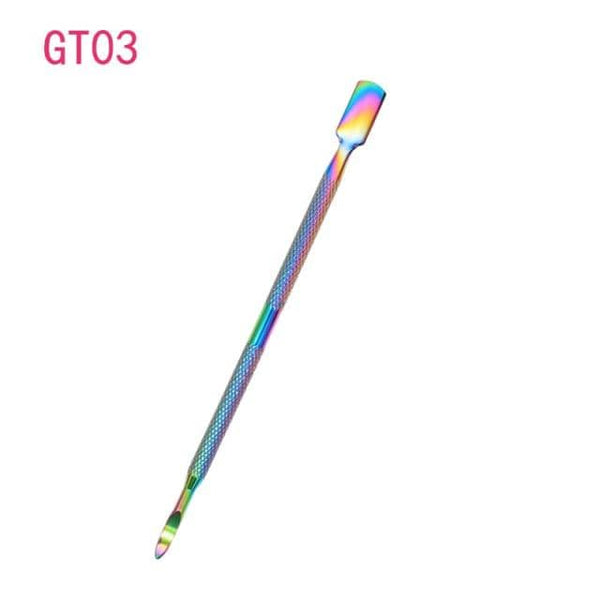 Planet Gates GT03 1pcs Double-ended Stainless Steel Cuticle Pusher Dead Skin Push Remover For Pedicure Manicure Nail Art Cleaner Care Tool