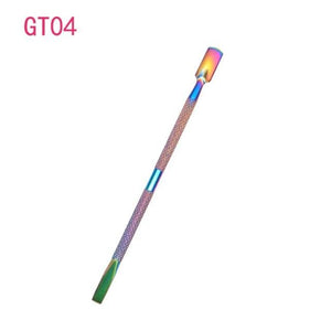 Planet Gates GT04 1pcs Double-ended Stainless Steel Cuticle Pusher Dead Skin Push Remover For Pedicure Manicure Nail Art Cleaner Care Tool