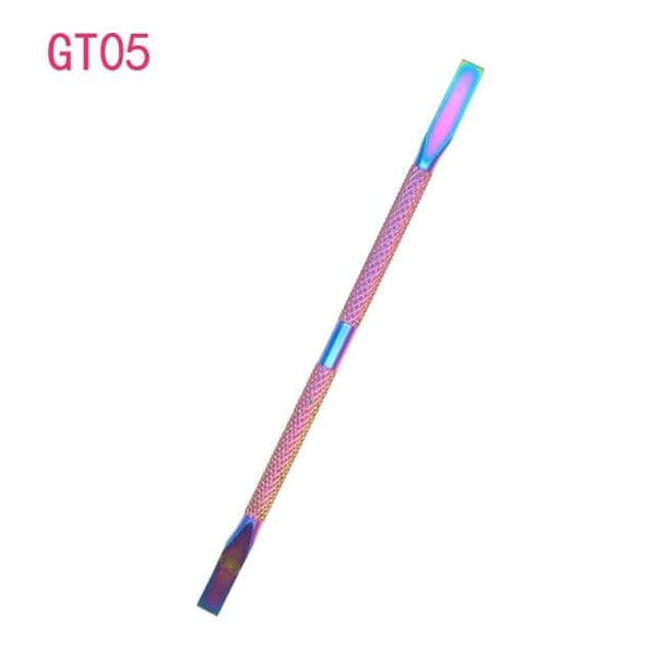 Planet Gates GT05 1pcs Double-ended Stainless Steel Cuticle Pusher Dead Skin Push Remover For Pedicure Manicure Nail Art Cleaner Care Tool
