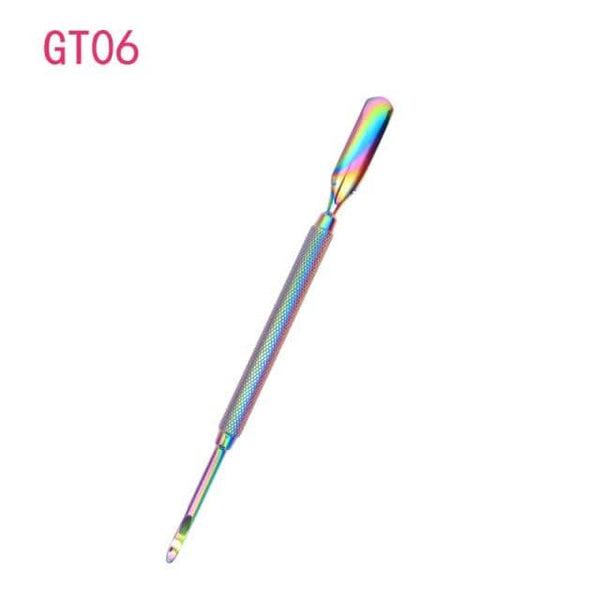 Planet Gates GT06 1pcs Double-ended Stainless Steel Cuticle Pusher Dead Skin Push Remover For Pedicure Manicure Nail Art Cleaner Care Tool