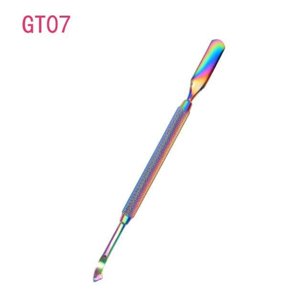 Planet Gates GT07 1pcs Double-ended Stainless Steel Cuticle Pusher Dead Skin Push Remover For Pedicure Manicure Nail Art Cleaner Care Tool