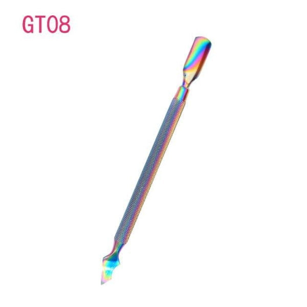 Planet Gates GT08 1pcs Double-ended Stainless Steel Cuticle Pusher Dead Skin Push Remover For Pedicure Manicure Nail Art Cleaner Care Tool