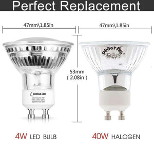 Planet Gates GU10 LED Track Lighting 40W Halogen Equivalent Daylight White 6000K 4W LED Spotlight 420LM LED Lamp for Pedant Fixtures-6Packs