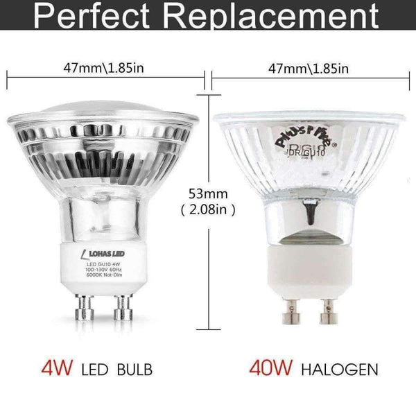 Planet Gates GU10 LED Track Lighting 40W Halogen Equivalent Daylight White 6000K 4W LED Spotlight 420LM LED Lamp for Pedant Fixtures-6Packs