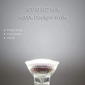 Planet Gates GU10 LED Track Lighting 40W Halogen Equivalent Daylight White 6000K 4W LED Spotlight 420LM LED Lamp for Pedant Fixtures-6Packs