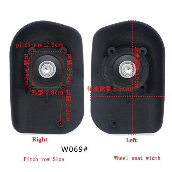 Planet Gates GUGULUZA Travel Bags Replacement Luggage Wheels 2 pcs Left & Right Universal Suitcase Parts Wheel Accessories W069
