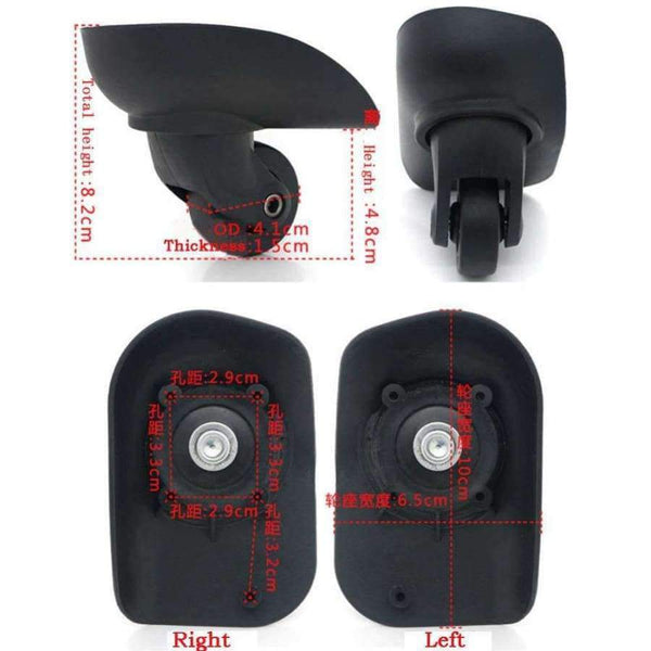 Planet Gates GUGULUZA Travel Bags Replacement Luggage Wheels 2 pcs Left & Right Universal Suitcase Parts Wheel Accessories W069