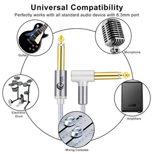 Planet Gates Guitar Cable 6.5mm Jack Audio Cable Nylon Braided 6.35 Guitar Instrument Cable for Electric Guitar Mixer Amplifier 6.35mm Cable