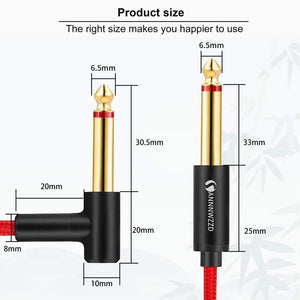 Planet Gates Guitar Cable 6.5mm Jack Audio Cable Nylon Braided 6.35 Guitar Instrument Cable for Electric Guitar Mixer Amplifier 6.35mm Cable