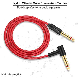 Planet Gates Guitar Cable 6.5mm Jack Audio Cable Nylon Braided 6.35 Guitar Instrument Cable for Electric Guitar Mixer Amplifier 6.35mm Cable