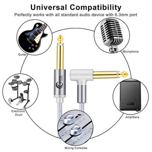 Planet Gates Guitar Cable 6.5mm Jack Audio Cable Nylon Braided 6.35 Guitar Instrument Cable for Electric Guitar Mixer Amplifier 6.35mm Cable