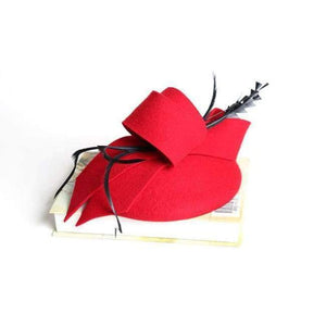 Planet Gates gules / 56-58cm Women Wedding Hats Hair Accessories Fascinator Hat Autumn Winter Hollow Veil Wool Felt Women Fedoras Cocktail Formal Dress Hats