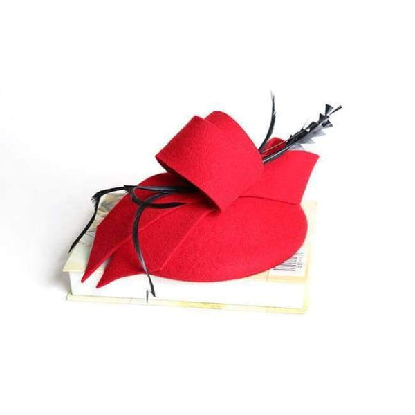 Planet Gates gules / 56-58cm Women Wedding Hats Hair Accessories Fascinator Hat Autumn Winter Hollow Veil Wool Felt Women Fedoras Cocktail Formal Dress Hats