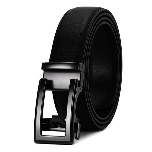 3.5cm Cow Genuine Leather Mens Belt Cowhide Strap For Male Ratchet Automatic Buckle Belts For Men  Brand Designer Belts