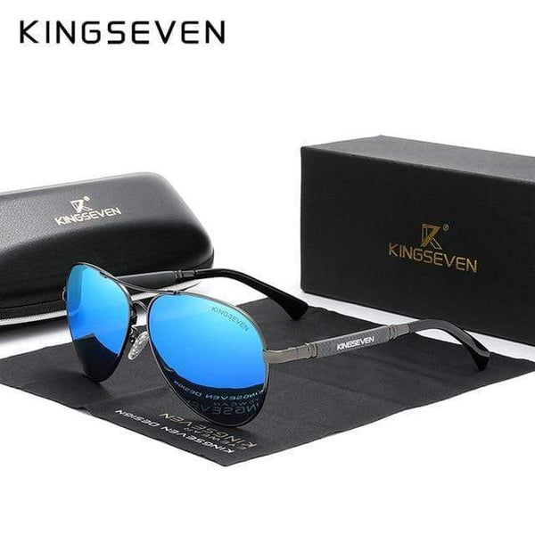 Planet Gates Gun Blue / Poland / Orignal Quality Titanium Alloy Men's Sunglasses Polarized Sun glasses Women Pilot Mirror Eyewear Oculos de sol
