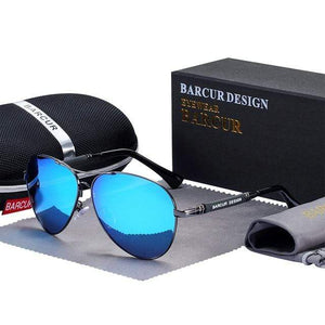 Planet Gates Gun Blue / Russian Federation Design Titanium Alloy Sunglasses Polarized Men's Sun Glasses Women Pilot Gradient Eyewear Mirror Shades Oculos De Sol
