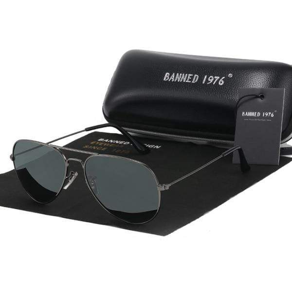 Planet Gates gun deep green A2 Classic HD Polarized Metal frame Aviation Sunglasses Designer Women Men Feminin Brand Name Oculos Vintage Glasses