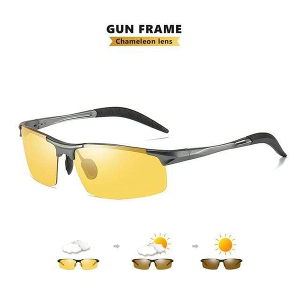 Planet Gates Gun frame-yellow Anti-glare Day Night Vision Glasses For Driving Men Polarized Sunglasses Photochromic Driver Goggles Glasses zonnebril heren