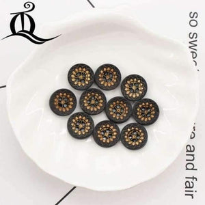 Planet Gates Gun Metal 10 color mix British style black 100pcs picture Print 4 Holes Wooden Buttons 15mm Sewing Scrapbooking Crafts,tq BUTTONS 12