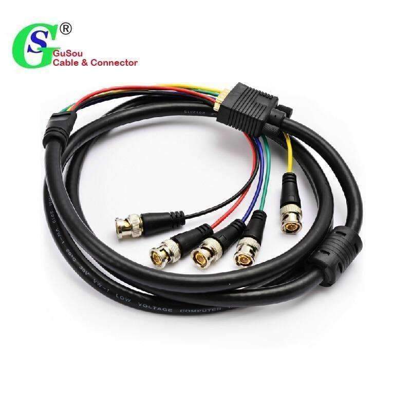 Planet Gates GuSou VGA DVI to RGBHV Component 5x BNC Breakout Video Adapter Cable DVI-I 24+5