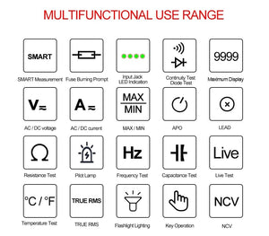 Planet Gates GVDA New Smart Multimeter Auto Range 1000V 10A Digital Capacitance Tester True RMS REL Ohm Hz AC DC Voltage Meter Multimetro