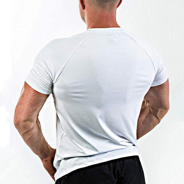 Gym T Shirt Men Compression Quick Dry Fitness T-shirt Super Elastic Skinny Tee Tops Summer Jogger Workout Crossfit Clothing