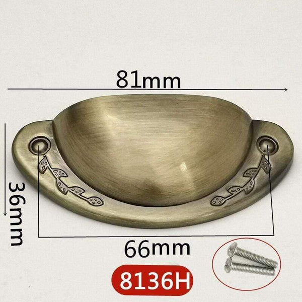 4pcs/lot Metal Kitchen Drawer Cabinet Door Handle Furniture Knobs Hardware Cupboard Antique Iron Shell Pull Handles