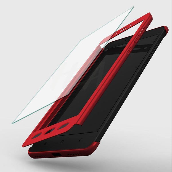 Planet Gates H&A 360 Degree Full Cover Phone Case For Xiaomi Redmi Note 4 4X Screen Protector Film Phone Cover Note 4 Global Version Glass