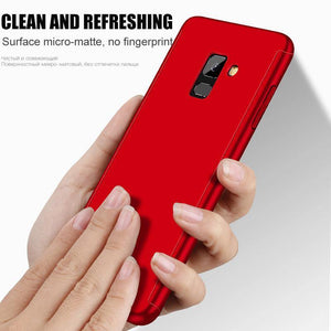Planet Gates H&A 360 Full Protection Case For Samsung Galaxy J4 J6 Plus J8 2018 PC Shockproof Cover For Samsung A7 A7 A8 Plus 2018 Case Glass