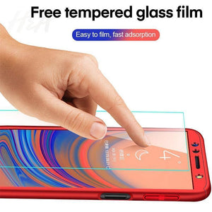 Planet Gates H&A 360 Full Protective Phone Case For Samsung Galaxy A7 A8 J4 J6 J8 Anti-knock Full Cover J4 J6 A8 Plus Cases With Glass Film