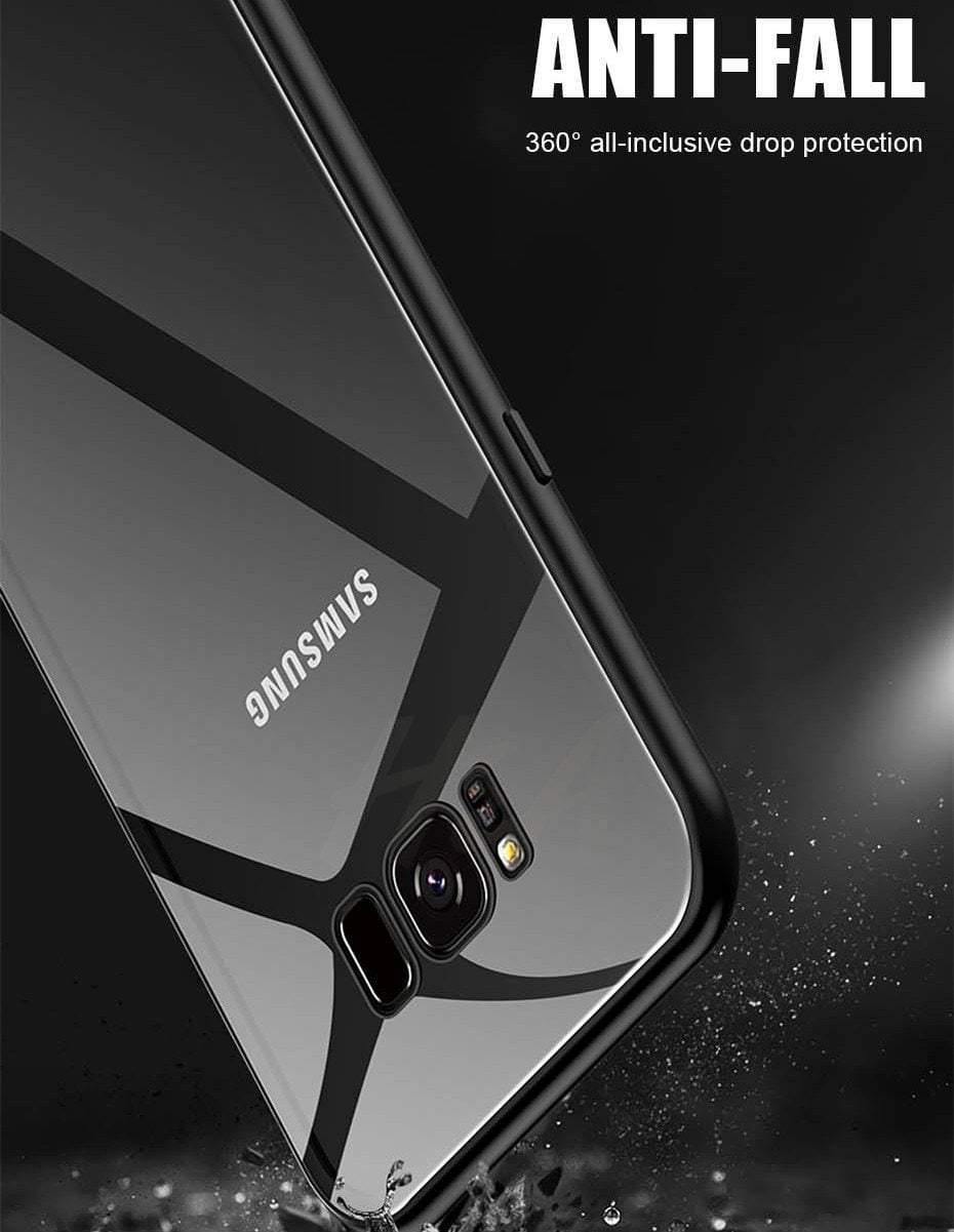Planet Gates Clear-White / For Galaxy S7 H&A 360 Magnetic Adsorption Phone Case for For Samsung Galaxy S9 S8 Plus S7 Edge Tempered Glass Back Magnet Cover Note 9 8 Case