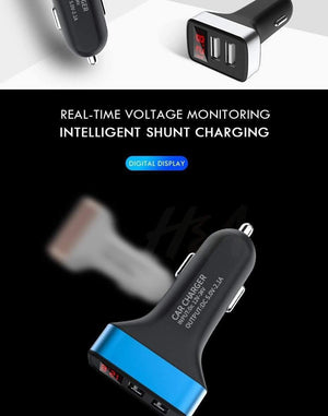 Planet Gates H&A Dual USB Car Charger With LED Display Universal Phone Car-Charger for Samsung S8 S9 iPhone xs max 7 8 X Plus Quick Charger