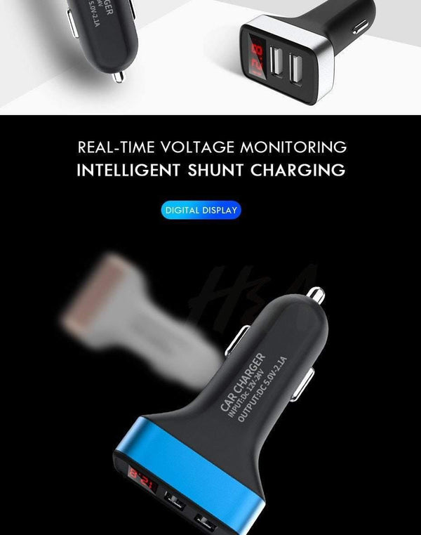 Planet Gates H&A Dual USB Car Charger With LED Display Universal Phone Car-Charger for Samsung S8 S9 iPhone xs max 7 8 X Plus Quick Charger