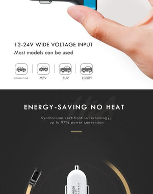 Planet Gates H&A Dual USB Car Charger With LED Display Universal Phone Car-Charger for Samsung S8 S9 iPhone xs max 7 8 X Plus Quick Charger