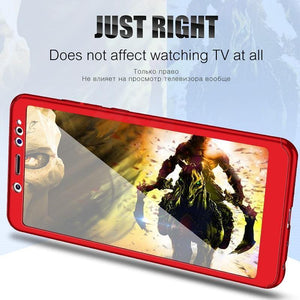 Planet Gates H&A H&A Luxury 360 Degree Full Cover Phone Case For Xiaomi Redmi Note 5 5A Screen Protector Cover 4X 4A Note 5 Plus Case Glass